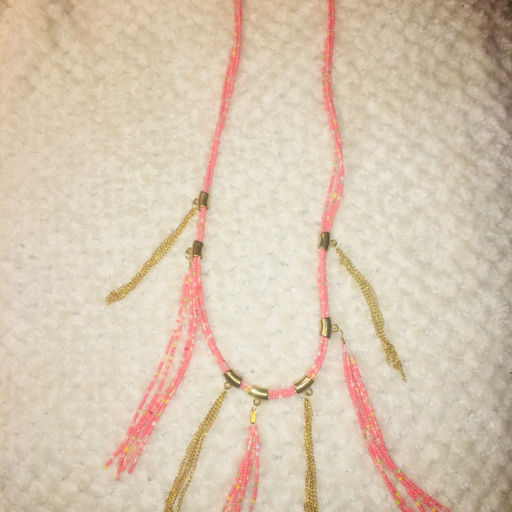 Matching Earrings & Long Beaded Necklace